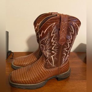 Lady Rebel Durango cowboy boots, women’s 10” Westn, Brown, Size 6, rubber sole.